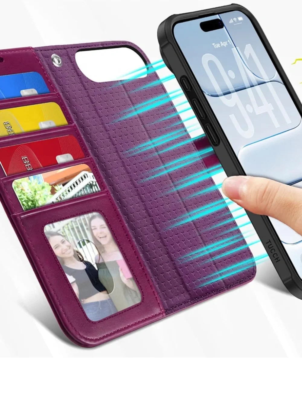 TUCCH 2-in-1 Detachable Wallet Case for iPhone Air (6.5
